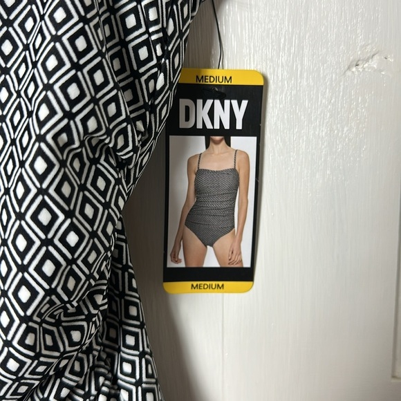 DKNY Black and White One Piece Swimsuit size medium - Picture 2 of 9